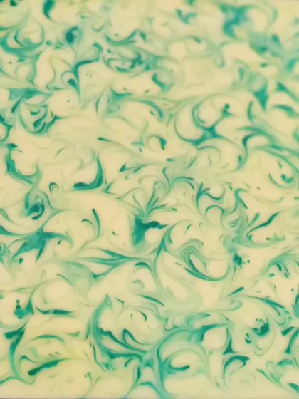 The top of my Aloe Vera soap loaf, showing the beautiful green and white swirl. Fresh aloe vera pulp gives my soaps a wonderfully silky and luxurious feel.
