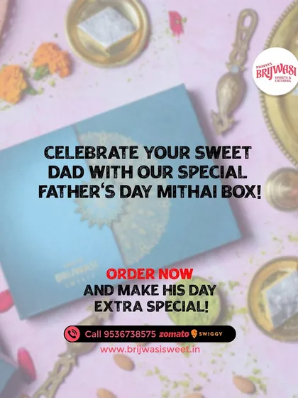 Celebrate your sweet dad with my special Father's Day mithai box. It's the perfect way to make his day extra special.
