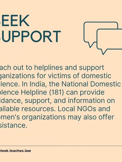 You are not alone. I provide information on support resources like the National Domestic Violence Helpline (181) and local NGOs that offer guidance and assistance.
