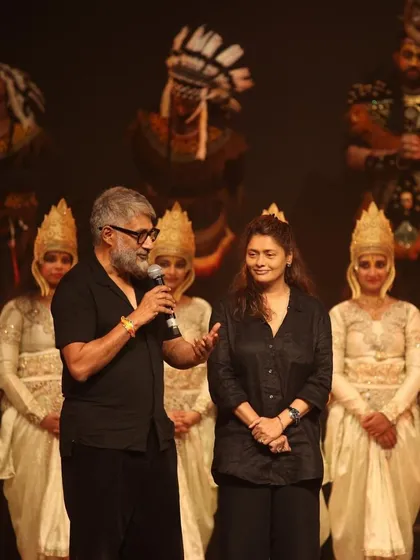 Filmmaker Vivek Agnihotri and actress Pallavi Joshi addressing the audience after our show. Their presence and encouraging words meant a great deal to all of us.