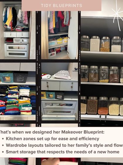 A closer look at the "Makeover Blueprint" in action. We designed kitchen zones for efficiency and tailored wardrobe layouts to the family's style, using smart storage to meet the needs of a new home.