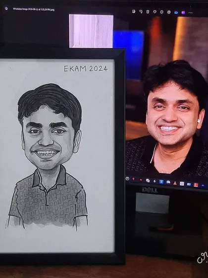 These handmade sketches are a quick and elegant option for corporate gifts.