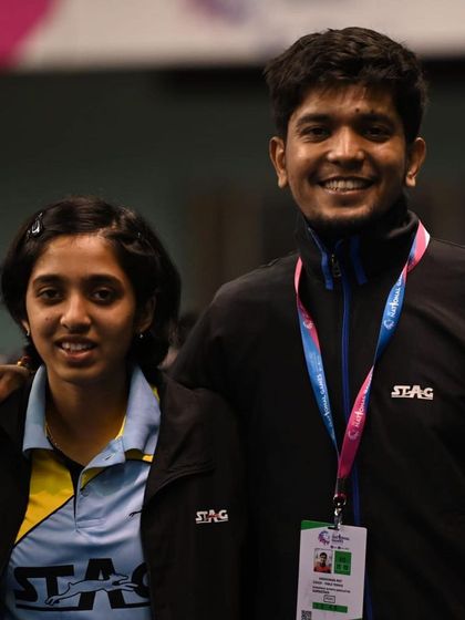 Pictured here with one of our top players, Yashaswini. My role as a coach is to guide and support our athletes on their journey to the top.