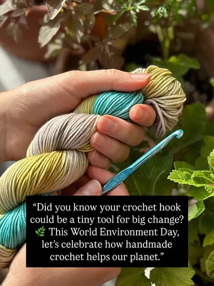 Did you know your crochet hook could be a tiny tool for big change? This World Environment Day, let's celebrate how handmade crochet helps our planet.