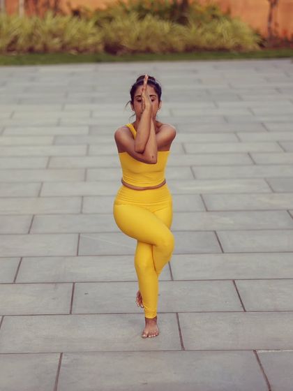 A photo from my first trimester. I knew my body would change, so I cherished poses like Garudasana (Eagle Pose) while I still could.