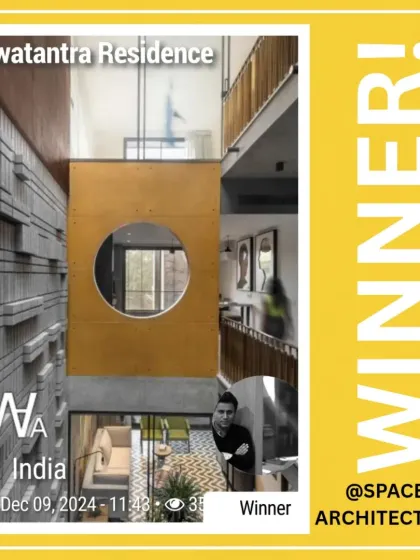 I am thrilled that our Swatantrata Residence project was declared a winner in the 50th Cycle of the WA Awards by the World Architecture Community. It is an honor to be recognized on an international platform for thoughtful contemporary design.