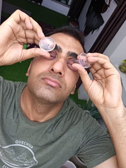 A closer look at the eye cleansing cups. This is a gentle and refreshing practice, especially if you spend a lot of time on screens.