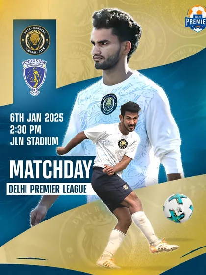 The second leg of the Delhi Premier League begins. This matchday graphic announces our game against Hindustan FC. We are ready to bring the heat.