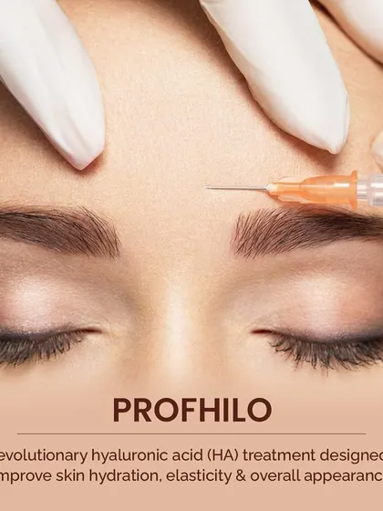 Profhilo is a revolutionary injectable hydration treatment I use to address skin laxity and dullness. It is formulated with pure hyaluronic acid to remodel the skin, improving elasticity and delivering a deep, lasting glow without adding volume.