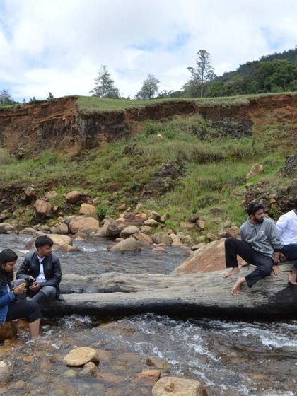 Another angle of our group relaxing by the water. It's a perfect example of the laid-back, fun atmosphere on our tours.