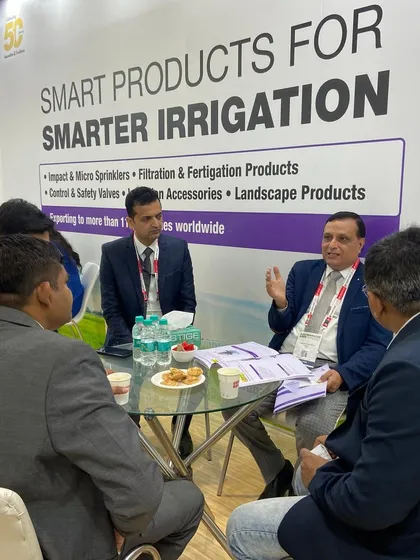 Our VP of Sales & Marketing, Shri Anil Kaushal, sharing insights with a group of dealers. We believe in empowering our partners with in-depth product knowledge and market strategies.