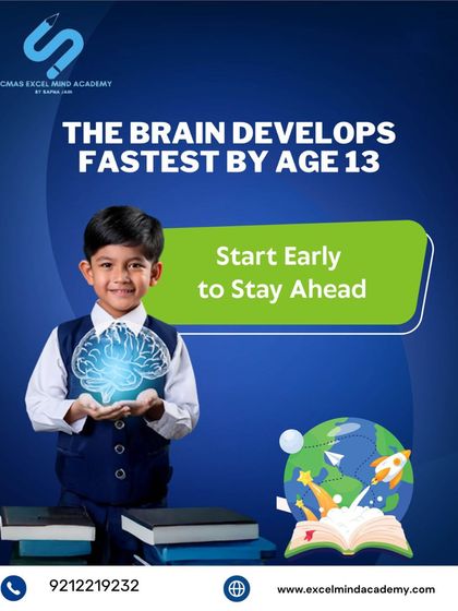 Start early to stay ahead. Since the brain develops fastest by age 13, our programs are designed to maximize this crucial growth period.