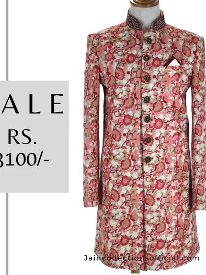 This floral printed sherwani is a perfect blend of modern and traditional, and it's on sale for Rs. 3100.