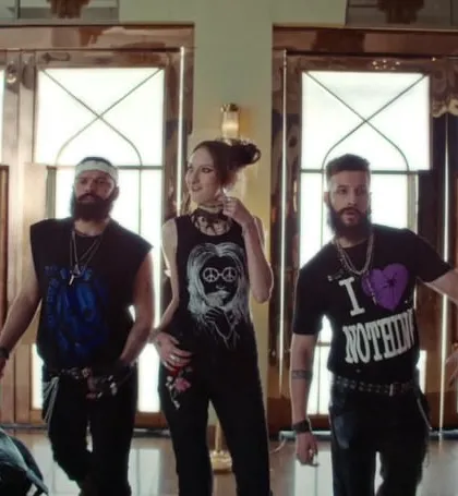 To add a fun twist to the wedding film, I styled these guests in full rocker gear, contrasting with the traditional setting.