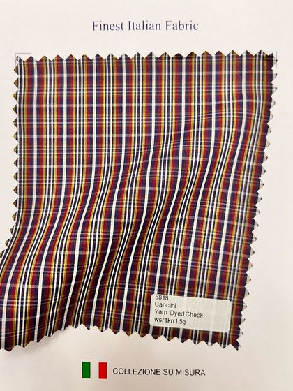 A classic yarn-dyed check from our 'Collezione su Misura' of finest Italian fabrics.