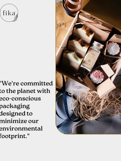 This image shows the contents of one of my eco-conscious gift boxes. It includes a mix of my handmade soaps, bath salts, and meringue-shaped fizzies, all carefully arranged to minimize our environmental footprint.