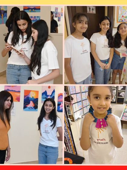 My older students, who also volunteer to help, enjoying the exhibition. They are an integral part of the Prath family and our success.