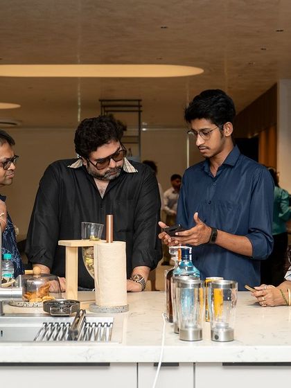 Architects and designers exploring the latest innovations at our Delhi showroom during our 20th-anniversary event.