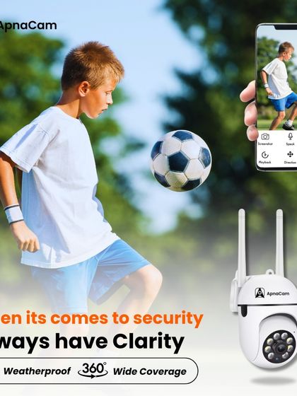 When it comes to security, always have clarity. Our weatherproof outdoor camera offers 360-degree wide coverage so you can monitor your kids playing outside.
