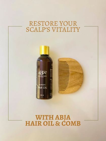 Restore your scalp's vitality with my complete hair care system: the nourishing Ayurvedic Hair Oil and the gentle Neem Wood Comb.