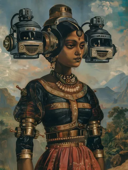 A Yuntryodhā with a unique headpiece resembling two vehicles. I enjoy exploring variations in their armor and technology, suggesting different roles within their society.