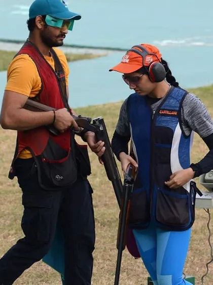 Coaching a student during shotgun training. We cover all major shooting disciplines, ensuring a well-rounded development.