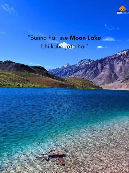 They call Chandratal the "Moon Lake," and when you see it, you'll know why. This is a shot of its crystal-clear blue water against the backdrop of the Himalayas. It's a view that makes you forget everything else.