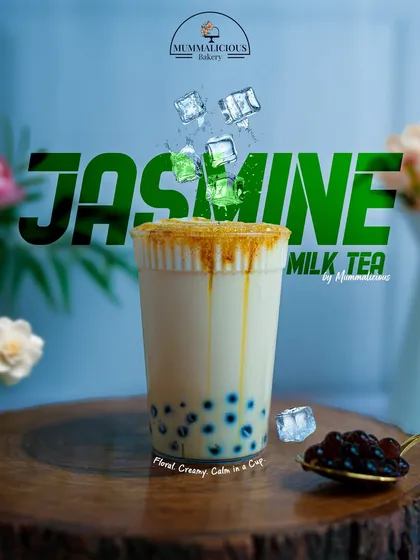 Meet your new favorite drink: my Jasmine Milk Tea. It's a floral, creamy, and calming bubble tea with a sweet caramel drizzle that's perfect for any time of day. A true mood booster in a cup.