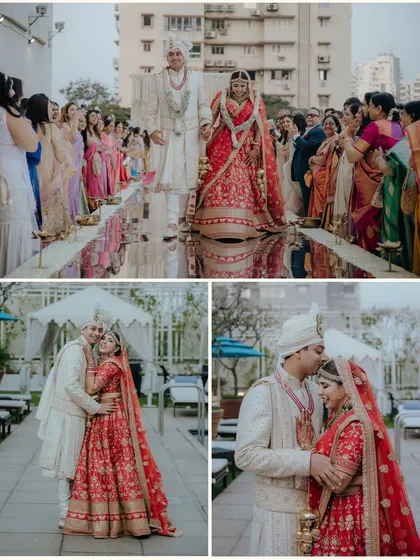 A collage of post-ceremony moments, from the couple's entry to their first few portraits as husband and wife. We document the entire narrative of your wedding rituals.