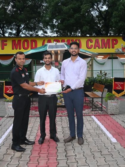 We were proud to receive a certificate of appreciation from Col. Gaurang Jain following the successful installation at the Army Canteen. This recognition fuels our mission to serve our nation with innovative solutions.
