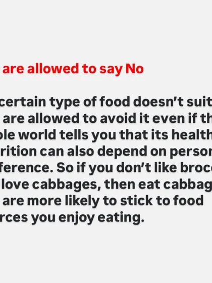 You are allowed to say no. If a certain "healthy" food doesn't suit you or you don't enjoy it, you don't have to eat it. Nutrition is personal, and you're more likely to stick to foods you enjoy.