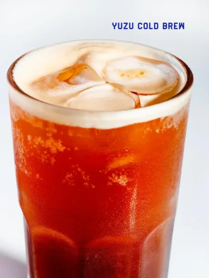 Our Yuzu Cold Brew is a zesty and invigorating drink, combining the citrus notes of yuzu with our smooth cold brew coffee.