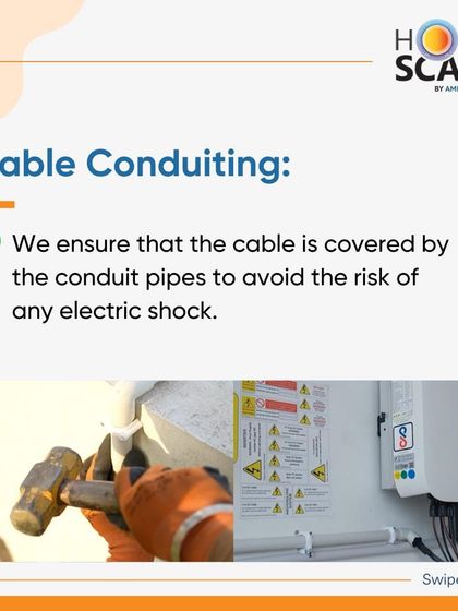 We ensure all cables are covered by conduit pipes to avoid the risk of any electric shock, a critical safety measure in every residential installation.