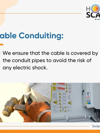 We ensure all cables are covered by conduit pipes to avoid the risk of any electric shock, a critical safety measure in every residential installation.