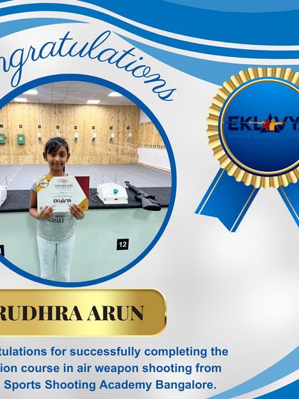 Rudhra Arun with her well-earned certificate. Completing the foundation course is a significant first step for any aspiring shooter.
