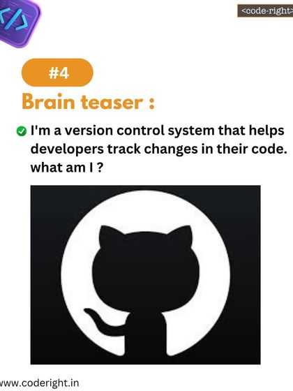 Brain Teaser: I'm a version control system that helps developers track changes in their code. What am I? This riddle introduces Git, an essential tool for programmers.