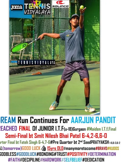 The dream run continues for Aarjun Pandit, reaching his maiden ITF final in Gurgaon with a strong semi-final performance.