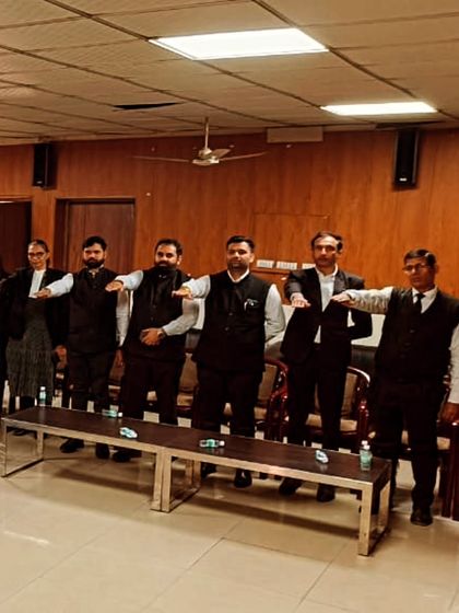 Taking a pledge with fellow advocates to fight against child marriage. Unity in the legal community is crucial for tackling such deep-rooted social issues.