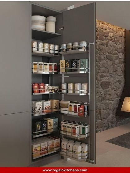 This pantry unit combines door-mounted racks with internal shelves, maximizing storage capacity. It’s perfect for organizing a wide variety of dry goods, from spices and sauces to grains and pasta.