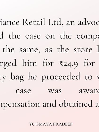 In a recent case, an advocate filed a case against a major retailer for this practice. The store had charged for a branded bag.
