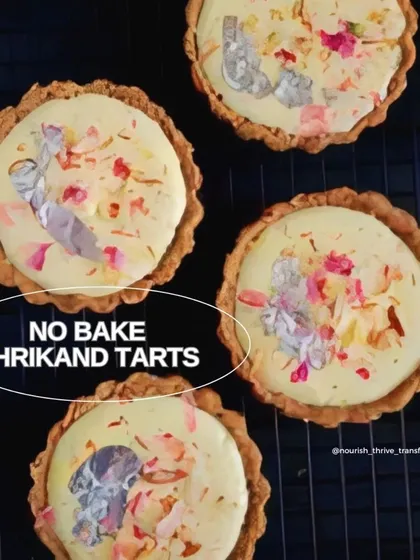 These No-Bake Shrikhand Tarts are an easy and elegant dessert for Diwali. A crunchy base is filled with creamy, saffron-infused shrikhand, requiring no baking and minimal effort for a show-stopping result.