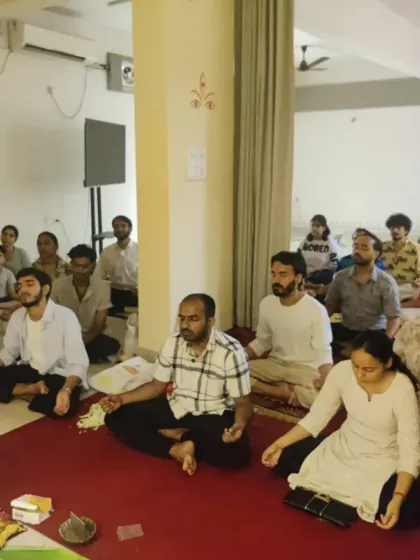 A wider view of the Sangha during a Purnima meditation. The diversity of our community is one of its greatest strengths.
