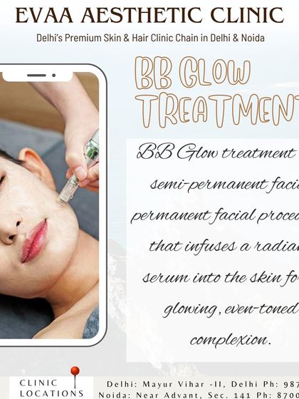 What is BB Glow? This graphic explains the semi-permanent facial procedure that infuses a radiant serum into the skin for a glowing, even-toned complexion.