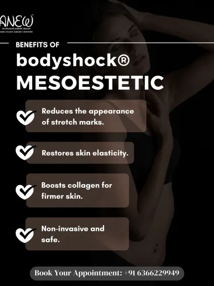 Say goodbye to stretch marks with BodyShock Mesoestetic. This non-invasive treatment reduces the appearance of stretch marks and restores skin elasticity by boosting collagen production for firmer, smoother skin.