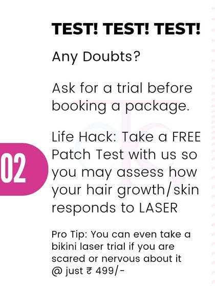 Test, test, test! If you have any doubts, ask for a trial. We offer a free patch test so you can see how your skin and hair respond before committing to a package.