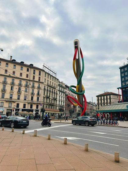 The 'Needle, Thread & Knot' art installation in Milan. I love discovering and sharing public art that adds character and creativity to a city.