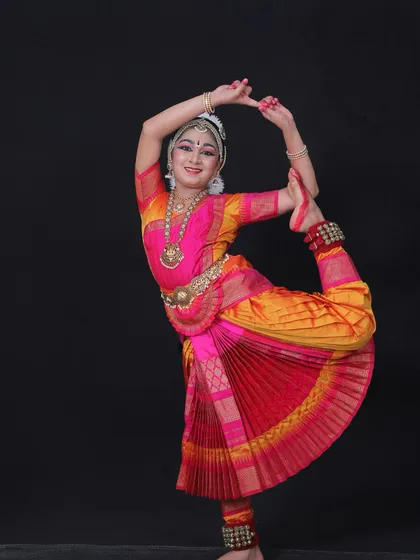 Deshna's bright saree suited her bright personality perfectly. The costume is an extension of the dancer, and we take great care in selecting one that reflects who they are.