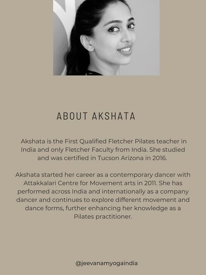 Akshata Joshi - Fletcher Pilates Classes & Workshops Workshops & Immersive Modules photo 3