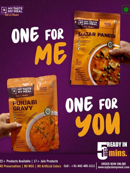 One for me, one for you. With my packets of Punjabi Gravy and Matar Paneer, dinner for two is sorted in 5 minutes.