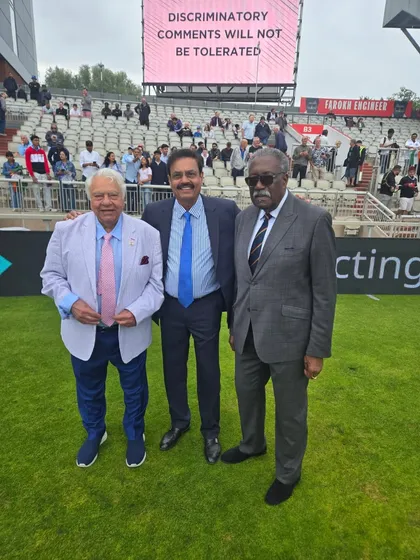 Another photo with the legends, a great day celebrating the history and camaraderie of cricket.